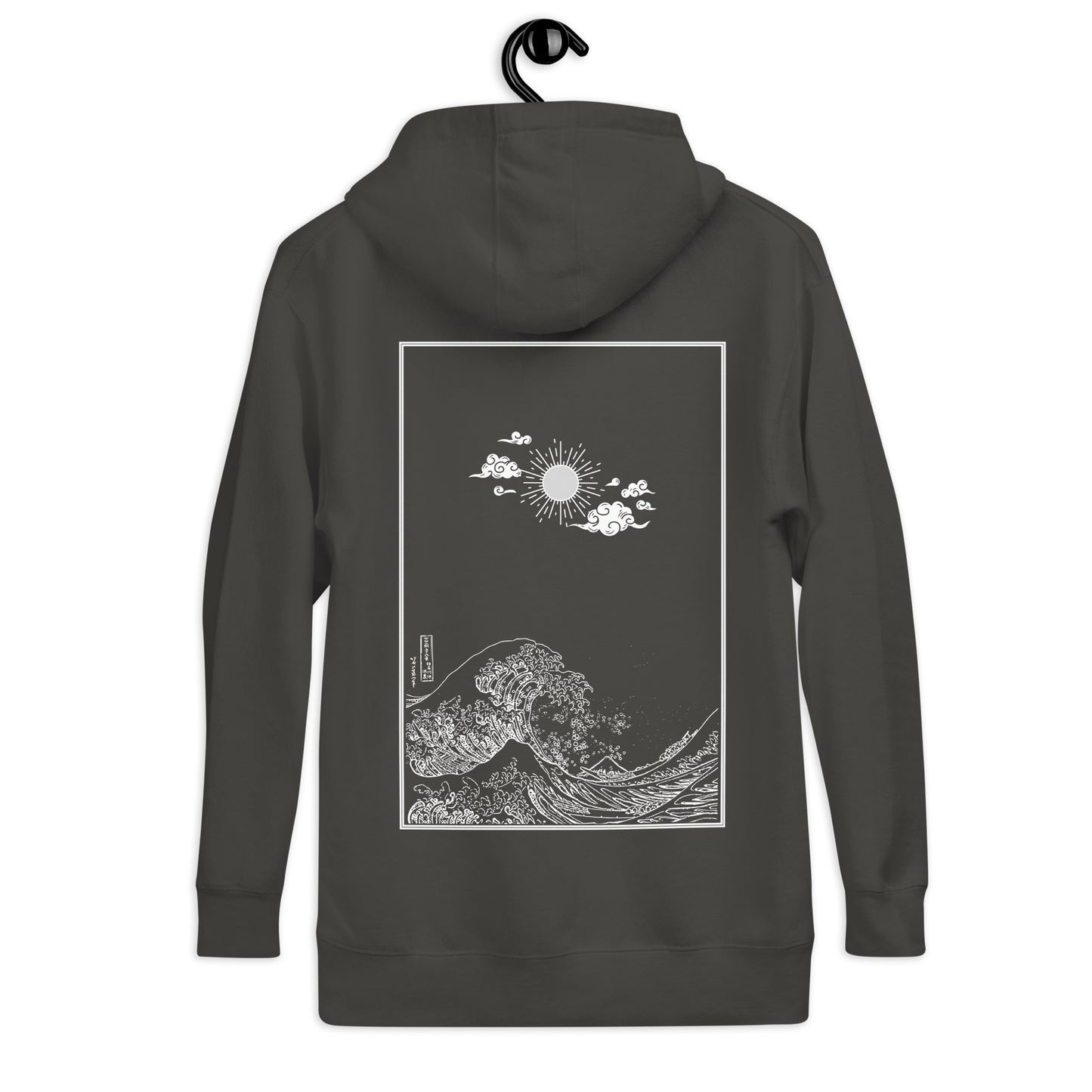 CORE VISION Hoodie Vintage Black - Vista posteriore con patch sul tessuto
