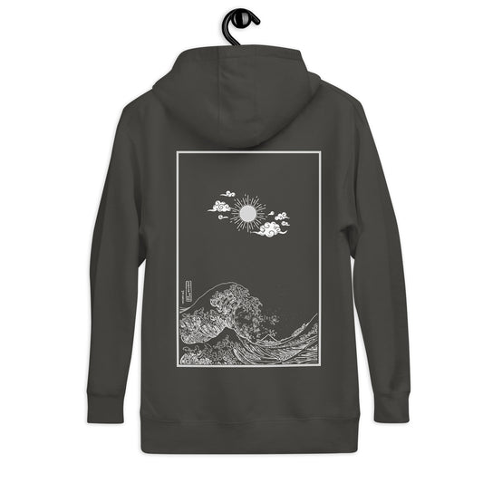 CORE VISION Hoodie Vintage Black - Vista posteriore con patch sul tessuto
