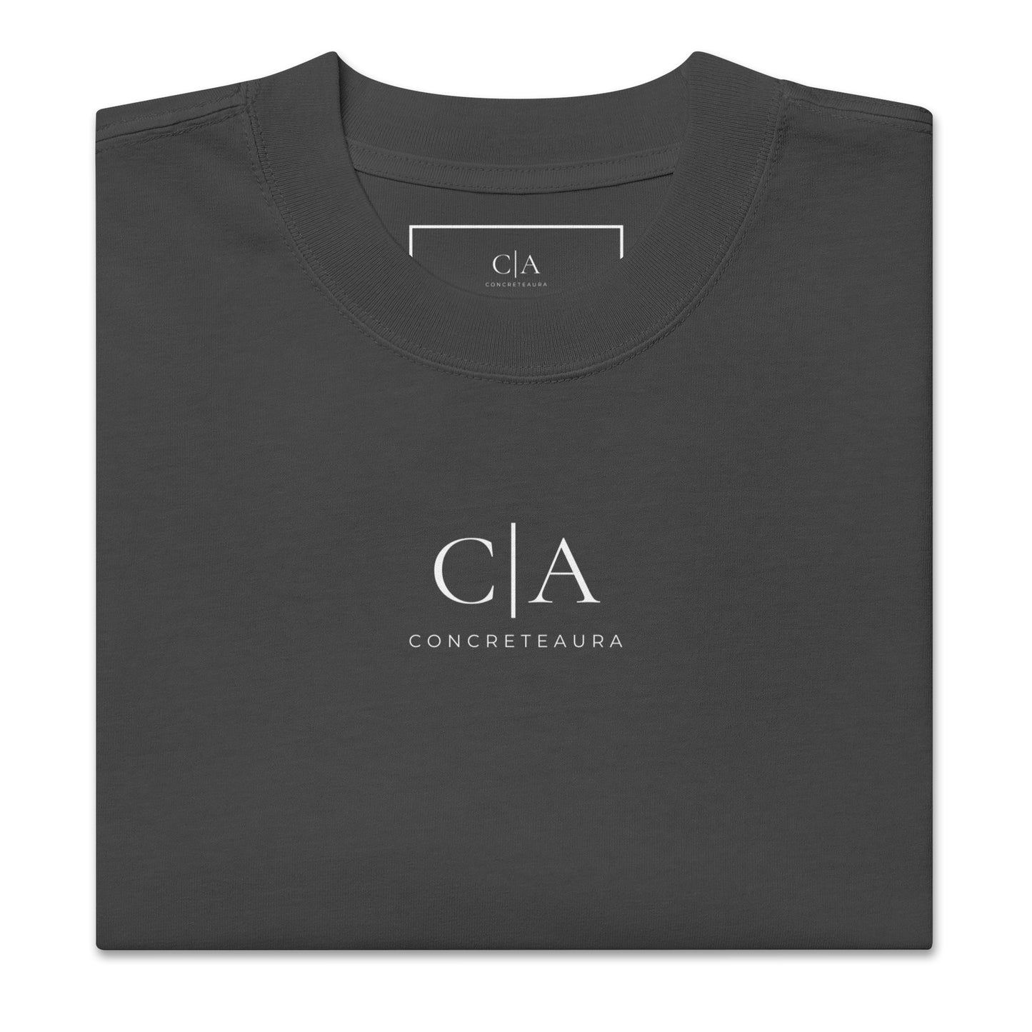 T-shirt oversized DRAGON SLAYER nera streetwear premium ConcreteAura - fronte
