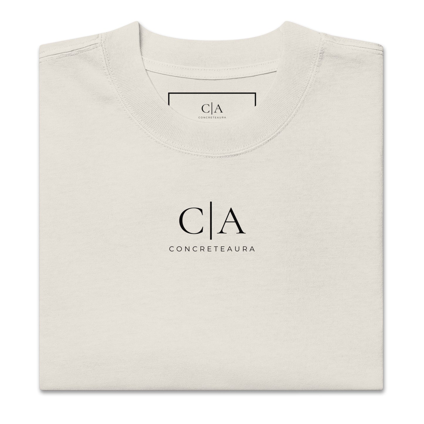 T-shirt oversized SOLD OUT beige streetwear premium ConcreteAura - fronte
