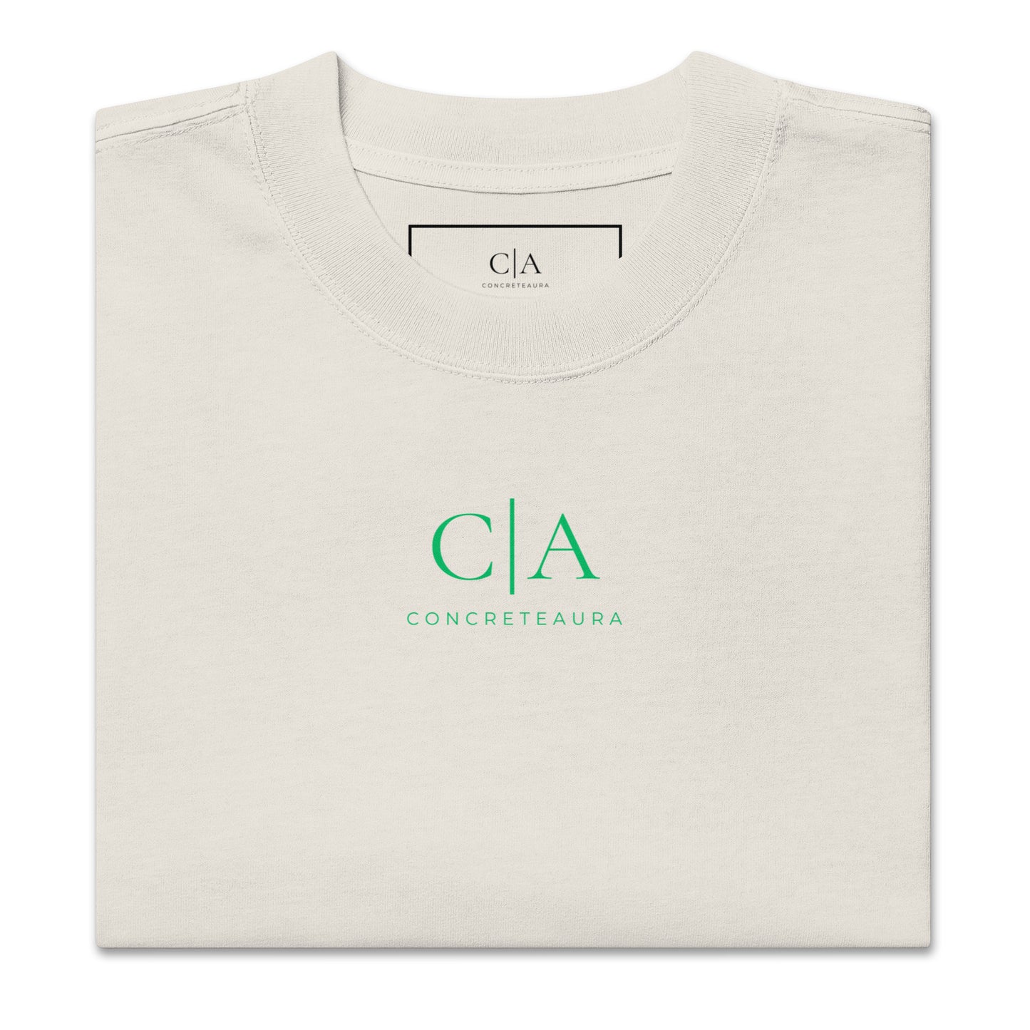 T-shirt oversized MEDUSA'S GAZE beige streetwear premium ConcreteAura - fronte
