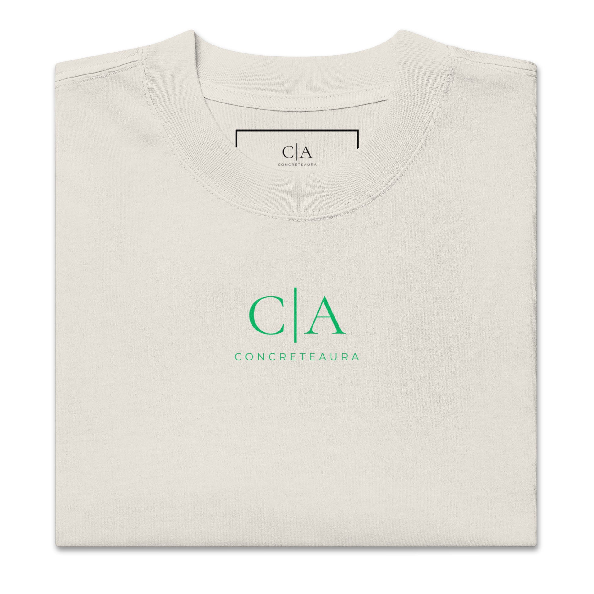 T-shirt oversized MEDUSA'S GAZE beige streetwear premium ConcreteAura - fronte
