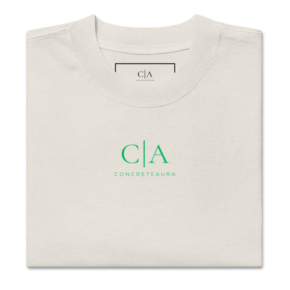 T-shirt oversized MEDUSA'S GAZE beige streetwear premium ConcreteAura - fronte
