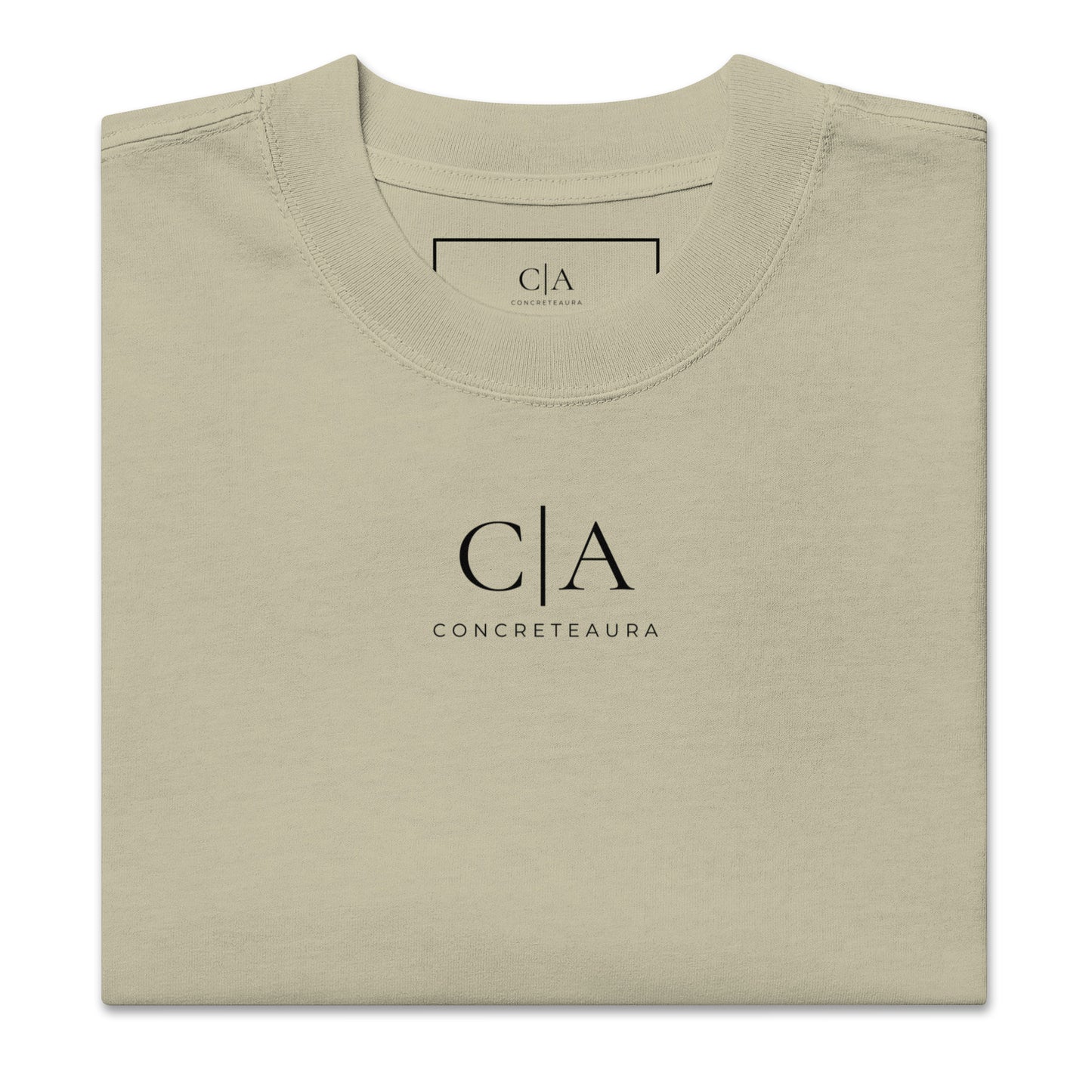 T-shirt oversized GROWTH verde eucalipto streetwear premium ConcreteAura - fronte
