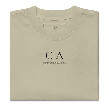 T-shirt oversized GROWTH verde eucalipto streetwear premium ConcreteAura - fronte
